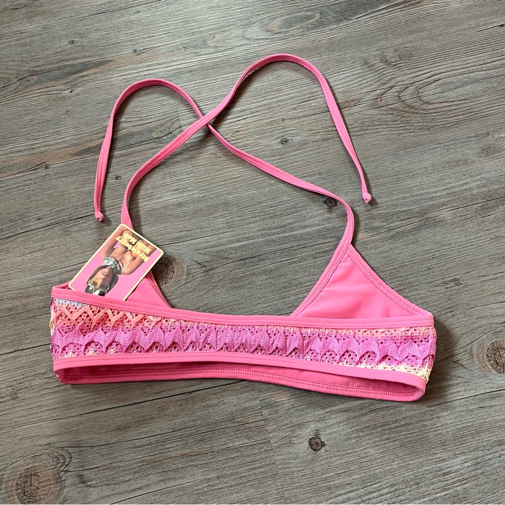 Strawberry Milk Mob Piper Crochet Bikini Top - Picture 6 of 8